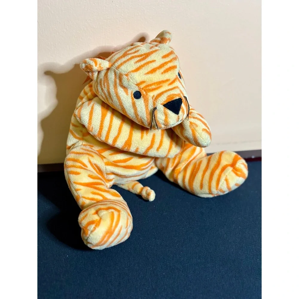 1996 Vintage Ty Beanie Baby Pillow Pals Purr Stripe Tiger Cat Plush Animal